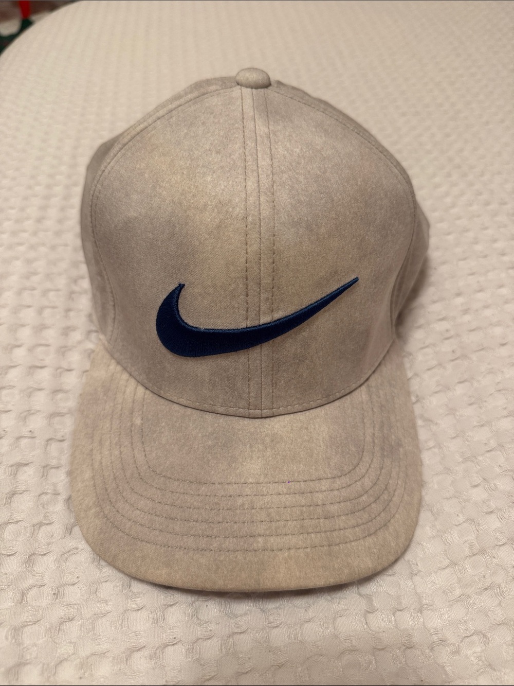 Nike Light Gray Cap with Navy Swoosh